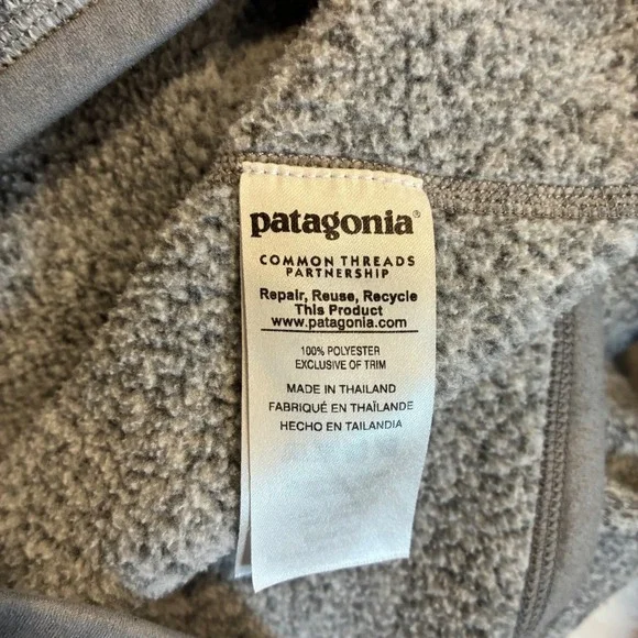 Patagonia Better Sweater Grey Fleece 1/4 quarter Zip Pullover Women's Size M - Picture 10 of 14